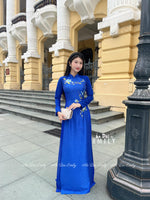 AUBREY Sapphire Blue embroidery ao dai set