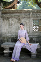 VIVIAN Loosing Purple modern ao dai set