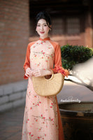 ZARA Vintage Berry Blossom flowers patterns ao dai set