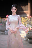 SAMANTHA Pink/Beige Spring flowers pattern