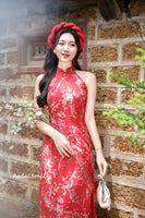 SOFIA| Ao Dai yếm hoa đào