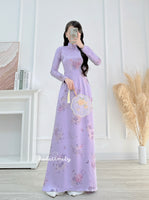 SALEM Printed Purple Sparkling Spring flowers pattern