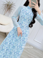 OCEAN Mini flowers Pre-made Ao dai