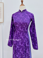 EMILIA Purple Ao Dai Gấm set with pearls