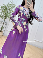 CASSIDY Printed flowers pattern Pre made ao dai