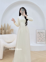 HARMONY Cream ao dai with pearls
