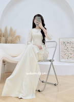 SCOTTIE Double layers Cream Gam with pearls