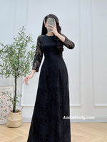 PARIS Black Lace áo dài