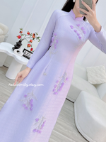 CATHERINE Purple Lily of the valley flowers with crystals