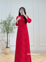 JORDAN Double layers Loosing Burgundy modern ao dai