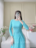 AVERIE Ao dài gấm hoa Cúc