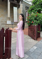 SOPHIA Pastel Pink ao dai with crystals rhinestones