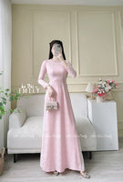 CLEO Ao dài lụa gấm with crystals