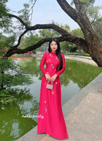 EZRA Ao dai with embroidery Flowers
