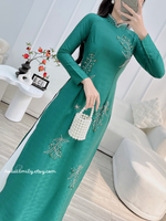 KEELEY Dark green Lily flowers with crystals