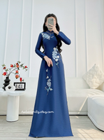 BLUEBELL Hand beading collar with embroidery flowers with crystals