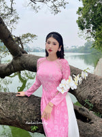 CAMERON Ao dài gấm hoa Cúc