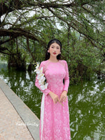 CAMERON Ao dài gấm hoa Cúc