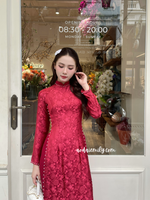 AILANY Double layers Burgundy Gam with pearls