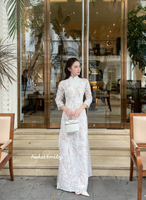 ELSIE Ao Dai with 3D Mini Cherry Blossom