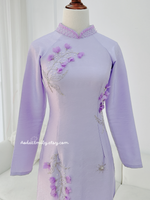 CATHERINE Purple Lily of the valley flowers with crystals