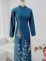 IVY Hand beading spring birds and 3D flowers with crystals