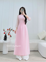 AILSA Simple hand beaded flowers modern ao dai