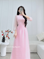 AILSA Simple hand beaded flowers modern ao dai