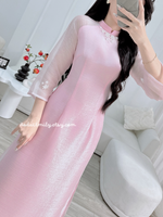 AILSA Simple hand beaded flowers modern ao dai