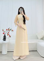 HANNAH Modern ao dai with hand beaded lily of the valley flowers