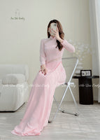 GRACE Cut out ao dai set with designed crystals