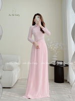 GRACE Cut out ao dai set with designed crystals