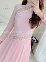 GRACE Cut out ao dai set with designed crystals