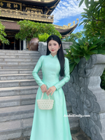 DEMI Pre made ao dai with simple crystals rhinestones