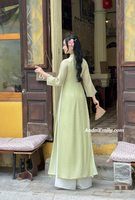 AMALIA Double layers modern ao dai with 3D crystals flower