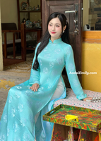 MINA Mulberry silk ao dai with Pearls