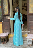 MINA Mulberry silk ao dai with Pearls