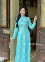 MINA Mulberry silk ao dai with Pearls