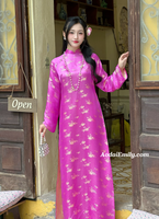 AUBREE Mulberry silk ao dai with Pearls