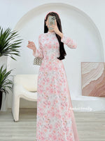 STELLA Rose pattern Pre-made Ao dai