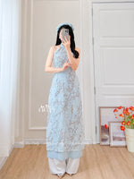 MARTHA Sleeveless Cherry blossom Pre made ao dai
