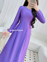 ANGIE Purple ao dai with simple crystals