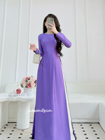 ANGIE Purple ao dai with simple crystals