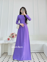 ANGIE Purple ao dai with simple crystals