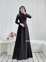 LUCIANA Black ao dai with simple crystals
