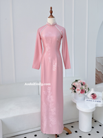KAMILA Mauve ao dai with simple pearls