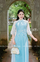 IMOGEN Double layers Modern Baby Blue with pearls and crystals