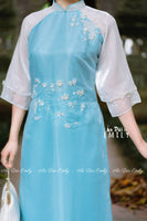 IMOGEN Double layers Modern Baby Blue with pearls and crystals