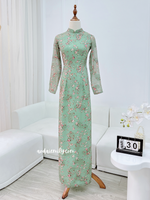 MIRIAM Dark Green Mini Flowers Double layers Ao Dai