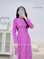 LESLIE Ao dài lụa gấm